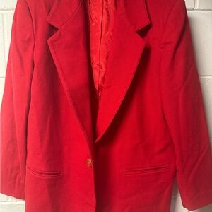 Savannah Red Blazer Jacket with Notched Lapels